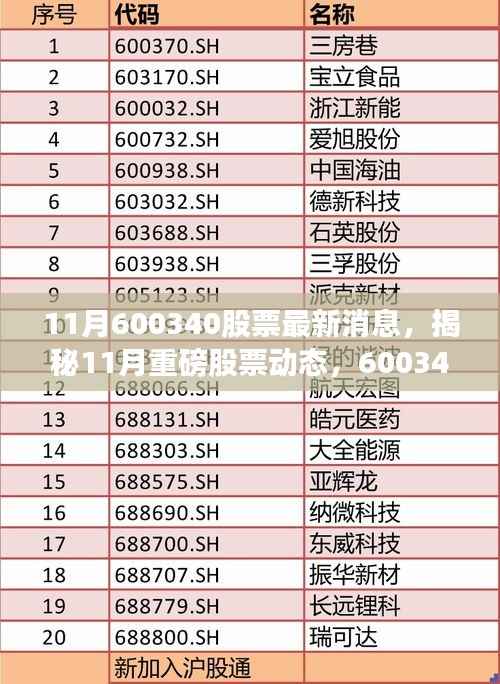 揭秘重磅股票动态,深度解析600340股票最新消息,把握投资先机