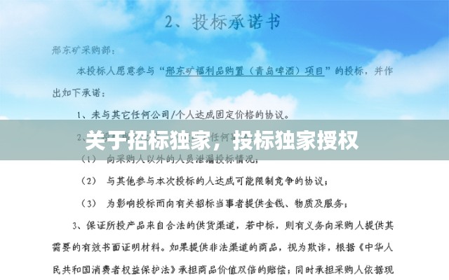 关于招标独家,投标独家授权
