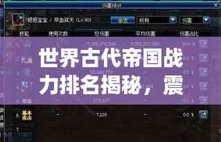 世界古代帝国战力排名揭秘,震撼图表呈现帝国荣耀!